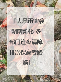 大暴雨突袭湖南新化 多部门连夜清障排涝保高考路畅
