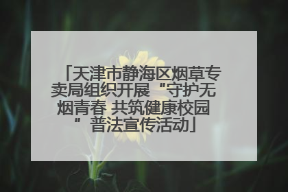 天津市静海区烟草专卖局组织开展“守护无烟青春 共筑健康校园”普法宣传活动