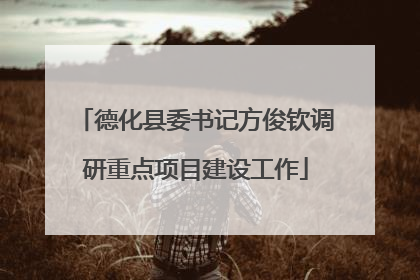德化县委书记方俊钦调研重点项目建设工作