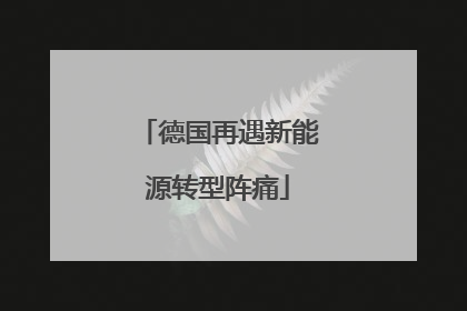 德国再遇新能源转型阵痛