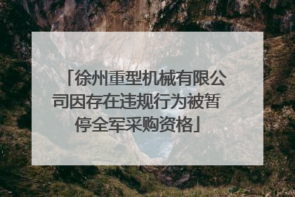 徐州重型机械有限公司因存在违规行为被暂停全军采购资格