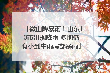 微山降暴雨！山东10市出现降雨 多地仍有小到中雨局部暴雨