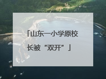 山东一小学原校长被“双开”