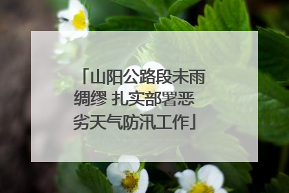 山阳公路段未雨绸缪 扎实部署恶劣天气防汛工作