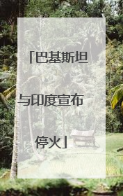 巴基斯坦与印度宣布停火