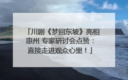 川剧《梦回东坡》亮相惠州 专家研讨会点赞：直接走进观众心里！