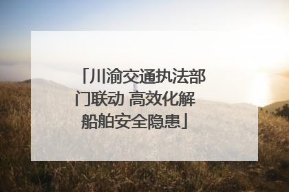 川渝交通执法部门联动 高效化解船舶安全隐患