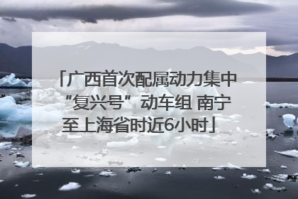广西首次配属动力集中“复兴号”动车组 南宁至上海省时近6小时