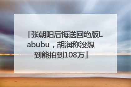 张朝阳后悔送回绝版Labubu，胡润称没想到能拍到108万