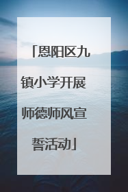 恩阳区九镇小学开展师德师风宣誓活动