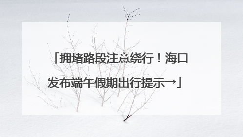 拥堵路段注意绕行！海口发布端午假期出行提示→