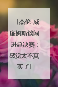 杰伦-威廉姆斯谈闯进总决赛：感觉太不真实了