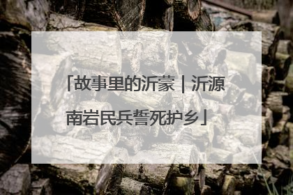 故事里的沂蒙｜沂源南岩民兵誓死护乡