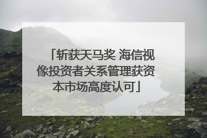 斩获天马奖 海信视像投资者关系管理获资本市场高度认可