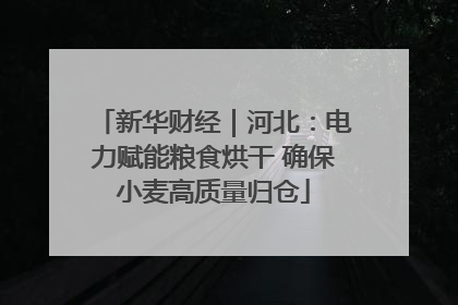 新华财经｜河北：电力赋能粮食烘干 确保小麦高质量归仓