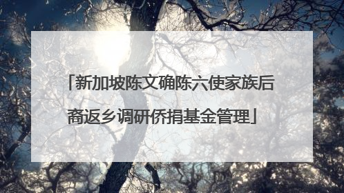 新加坡陈文确陈六使家族后裔返乡调研侨捐基金管理