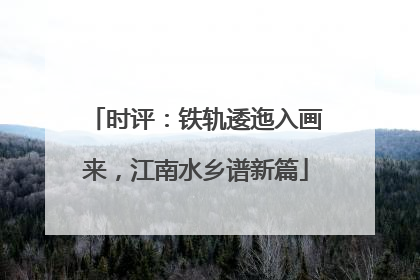 时评：铁轨逶迤入画来，江南水乡谱新篇