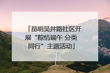 昆明吴井路社区开展“粽情端午 分类同行”主题活动