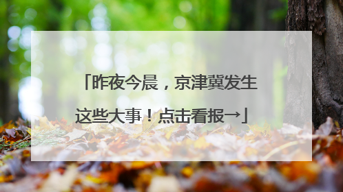 昨夜今晨，京津冀发生这些大事！点击看报→