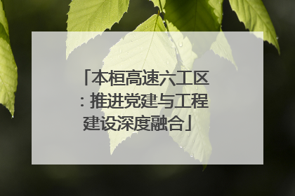 本桓高速六工区：推进党建与工程建设深度融合