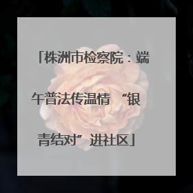 株洲市检察院：端午普法传温情 “银青结对”进社区