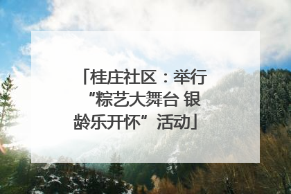 桂庄社区：举行“粽艺大舞台 银龄乐开怀”活动
