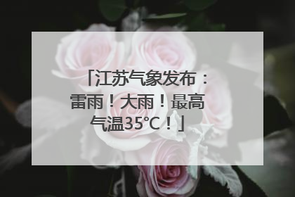 江苏气象发布：雷雨！大雨！最高气温35℃！