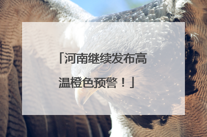 河南继续发布高温橙色预警！