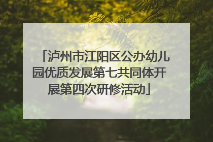 泸州市江阳区公办幼儿园优质发展第七共同体开展第四次研修活动