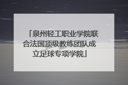 泉州轻工职业学院联合法国顶级教练团队成立足球专项学院