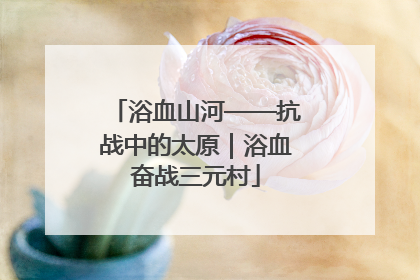 浴血山河——抗战中的太原｜浴血奋战三元村