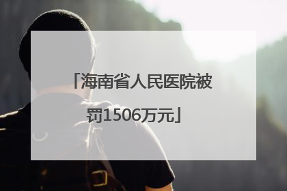海南省人民医院被罚1506万元