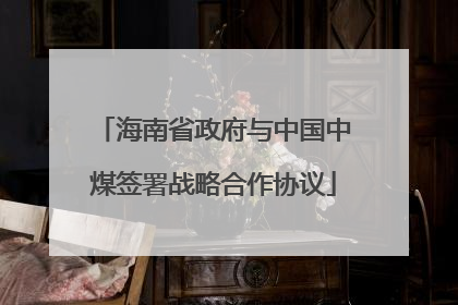 海南省政府与中国中煤签署战略合作协议