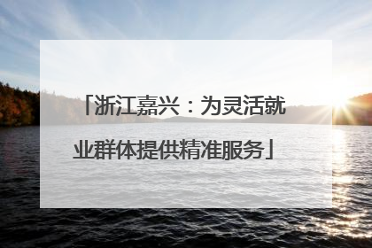 浙江嘉兴：为灵活就业群体提供精准服务