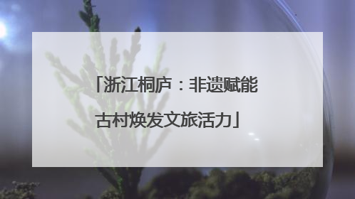 浙江桐庐：非遗赋能古村焕发文旅活力