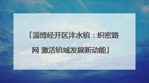 淄博经开区沣水镇：织密路网 激活镇域发展新动能