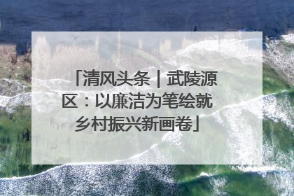 清风头条｜武陵源区：以廉洁为笔绘就乡村振兴新画卷