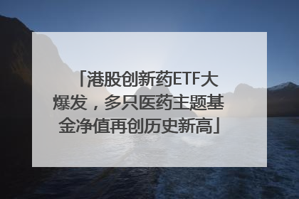 港股创新药ETF大爆发，多只医药主题基金净值再创历史新高