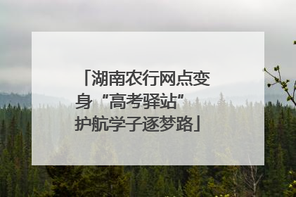 湖南农行网点变身“高考驿站” 护航学子逐梦路