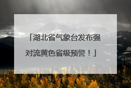 湖北省气象台发布强对流黄色省级预警！