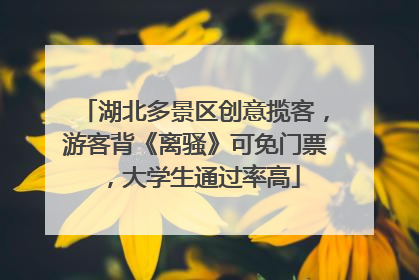 湖北多景区创意揽客，游客背《离骚》可免门票，大学生通过率高