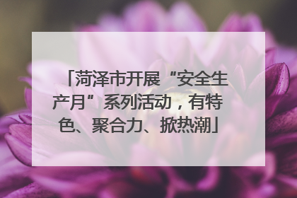 菏泽市开展“安全生产月”系列活动，有特色、聚合力、掀热潮