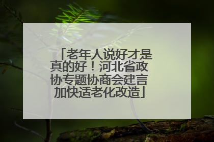 老年人说好才是真的好！河北省政协专题协商会建言加快适老化改造
