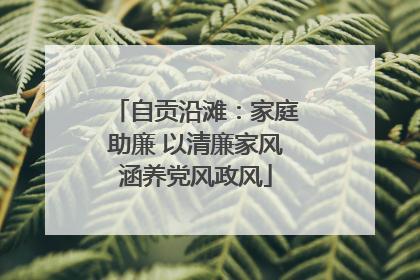 自贡沿滩：家庭助廉 以清廉家风涵养党风政风