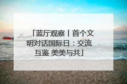 蓝厅观察丨首个文明对话国际日：交流互鉴 美美与共