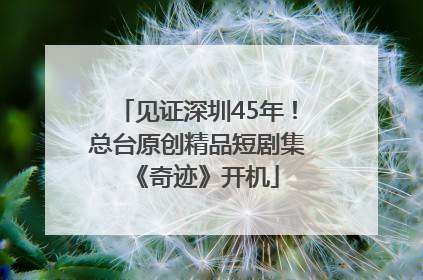 见证深圳45年！总台原创精品短剧集《奇迹》开机