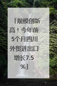 规模创新高！今年前5个月四川外贸进出口增长7.5%