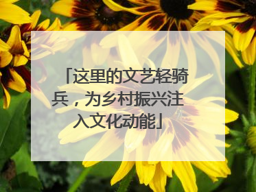 这里的文艺轻骑兵，为乡村振兴注入文化动能