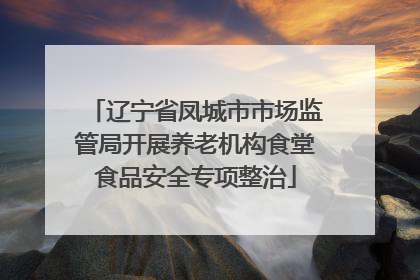 辽宁省凤城市市场监管局开展养老机构食堂食品安全专项整治
