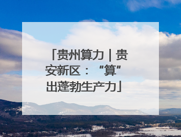 贵州算力｜贵安新区：“算”出蓬勃生产力